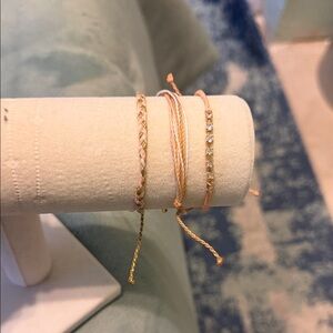 Pura Vida Gold and Cream Bracelet Set